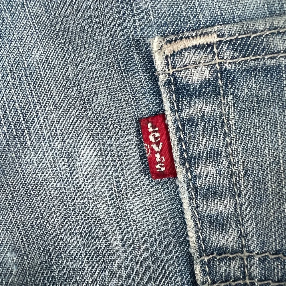 Levi's 511 Skinny Jeans Mens‎ 31x29 Whiskered Blue Denim Cotton Slim Distressed